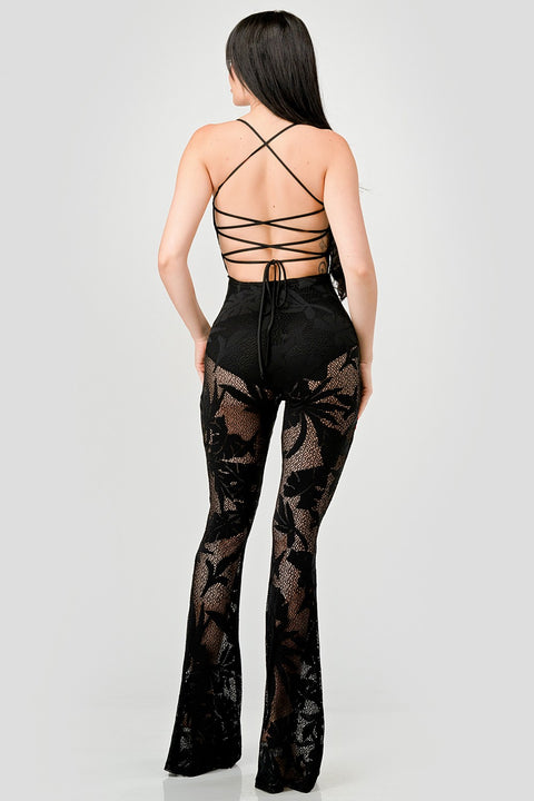 Lace Crisscross Jumpsuit