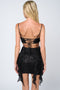 Sequin Cut-Out Ruffle Mini Dress