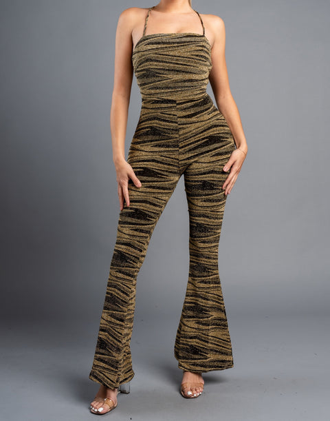 Metallic Crisscross Jumpsuit