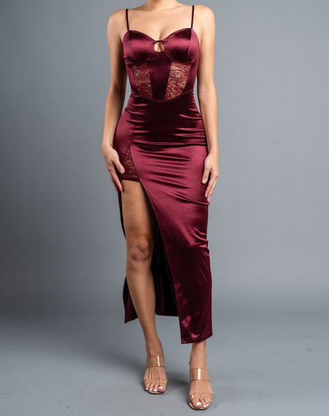 Lace Panel Maxi Dress
