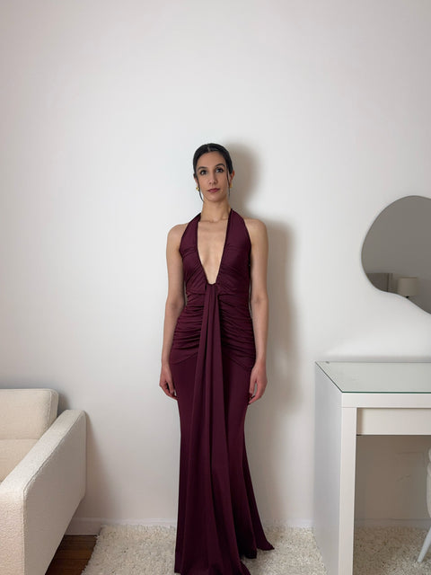 Midnight Seduction Dress - Burgundy