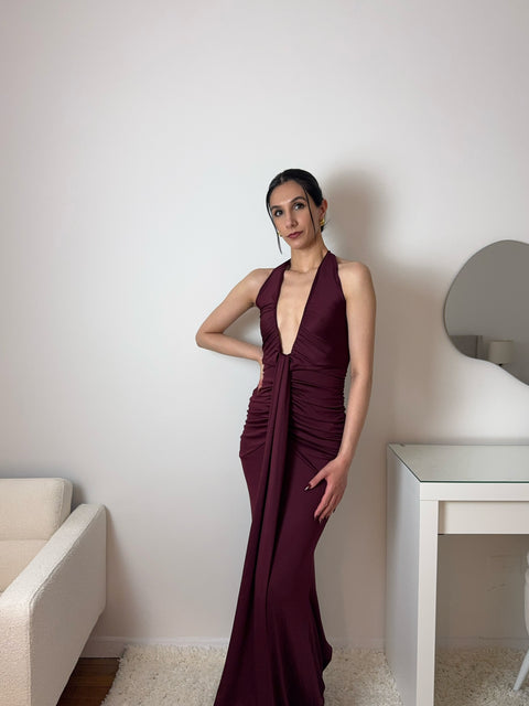 Midnight Seduction Dress - Burgundy