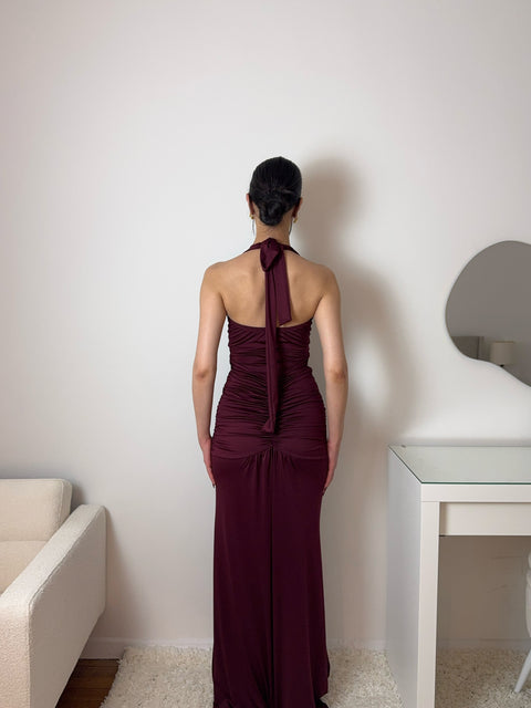 Midnight Seduction Dress - Burgundy