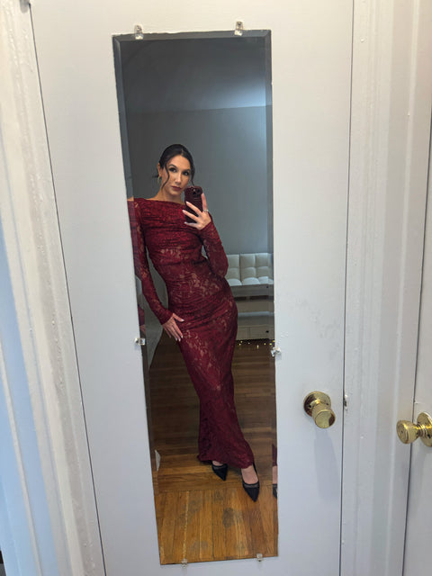 Temptation Backless Lace Gown