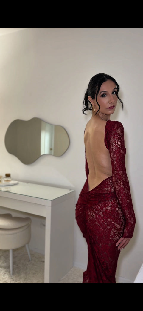 Temptation Backless Lace Gown