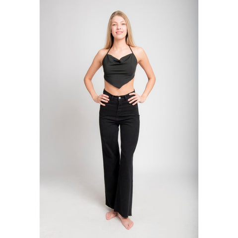 Black, Wide Legs High-Rise Jean.