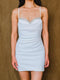 White, mini, gown dress.
