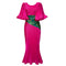 Pink maxi dress with butterfly sleeve. 