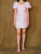 Powder pink, mini gown dress.