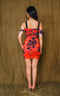 Red and black mix color tulle, contour mini dress.